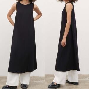 Kowtow Tank Swing Maxi Dress Womens S Small Black Organic Cotton